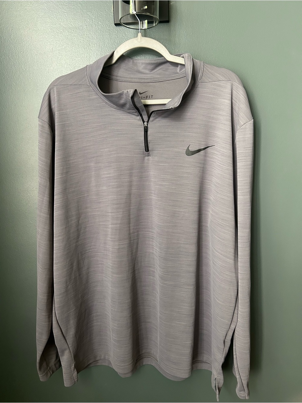 Nike Light Gray Quarter-Zip Performance Pullover